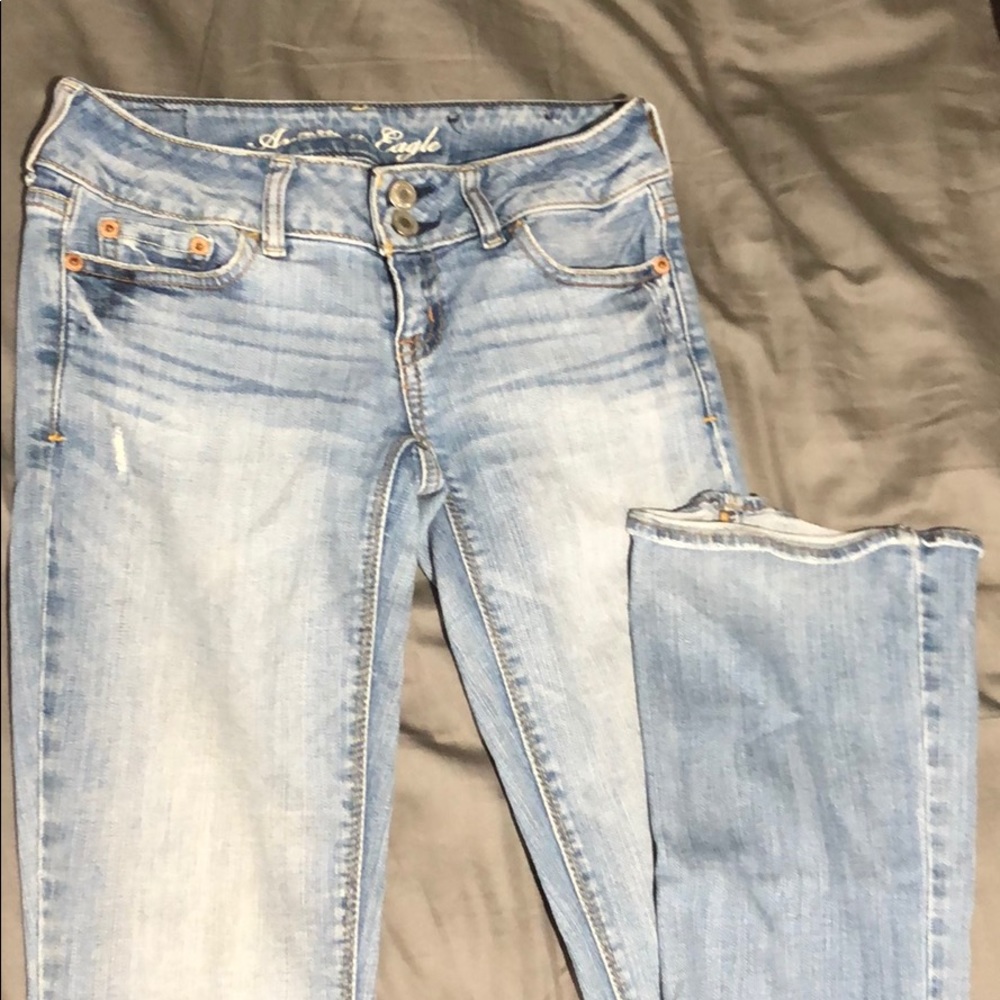 American Eagle stretch artist light flare jeans